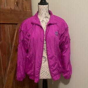 Vintage Vibrant Magenta Windbreaker Jacket